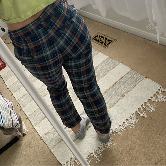 Plaid trousers. High rise - Picture 2 of 7